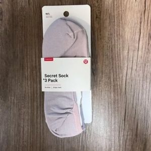 Lululemom Secret Sock 3pk M/L